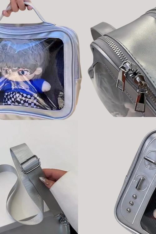 Mini Black Convertible Ita Bag for Plushies and Pins