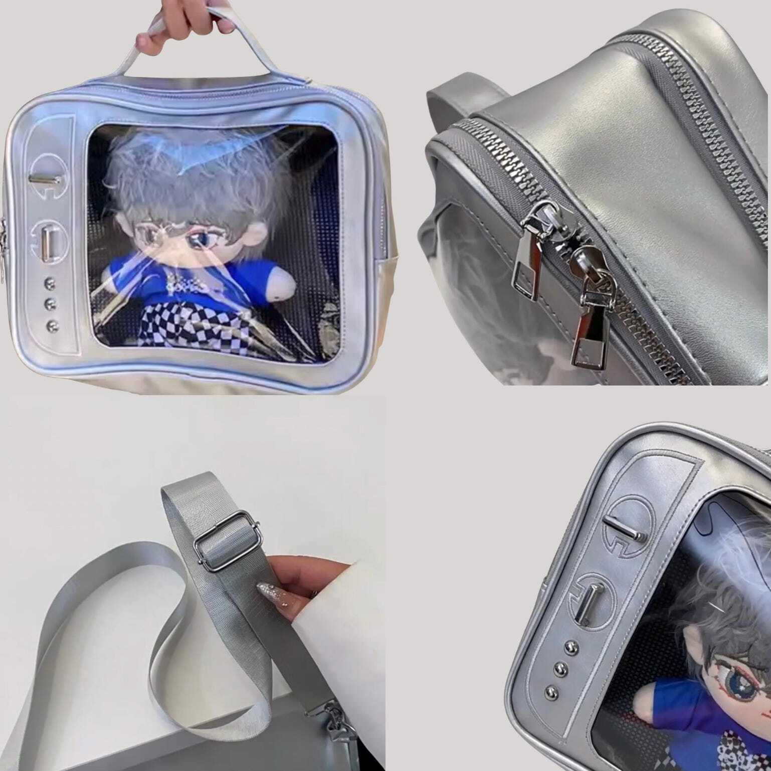 Mini Black Convertible Ita Bag for Plushies and Pins Mini Black Convertible Ita Bag for Plushies and Pins