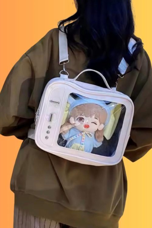 Mini Black Convertible Ita Bag for Plushies and Pins