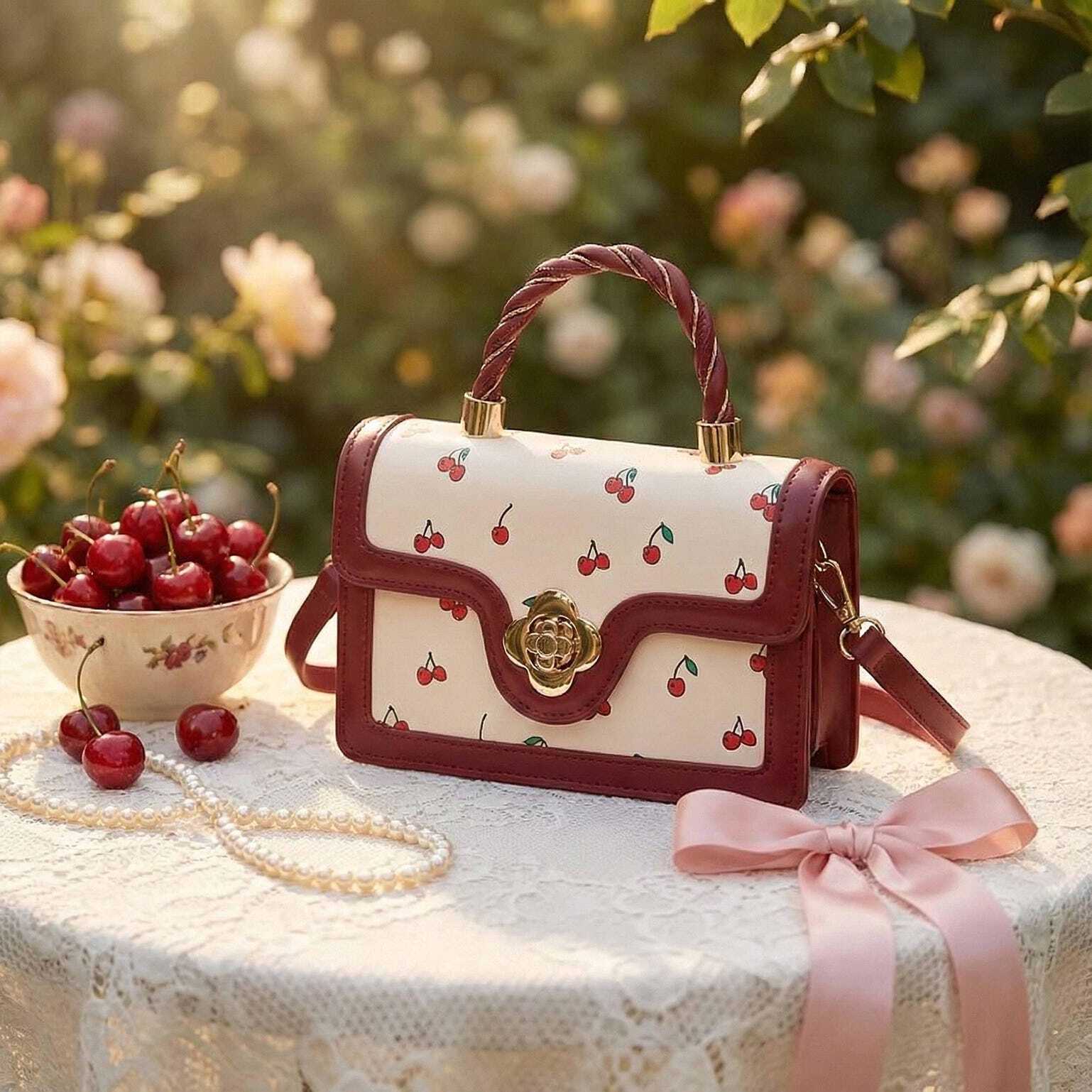 Mini Gold Cherry Crossbody Bag Mini Gold Cherry Crossbody Bag