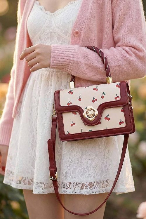 Mini Gold Cherry Crossbody Bag
