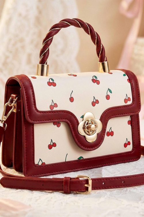 Mini Gold Cherry Crossbody Bag