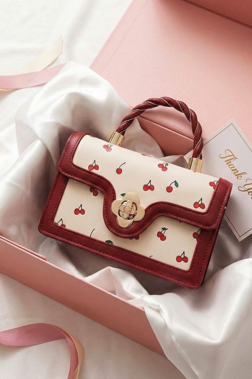 Mini Gold Cherry Crossbody Bag
