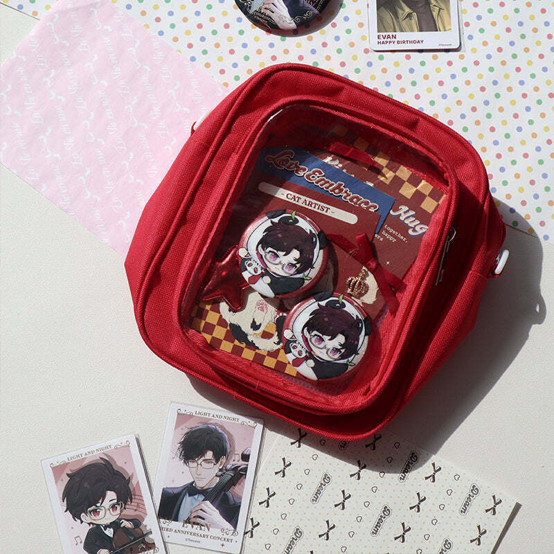 Mini Ita Crossbody Bag with Clear Window and Included Insert for Plushies and Pins Mini Ita Crossbody Bag with Clear Window and Included Insert for Plushies and Pins