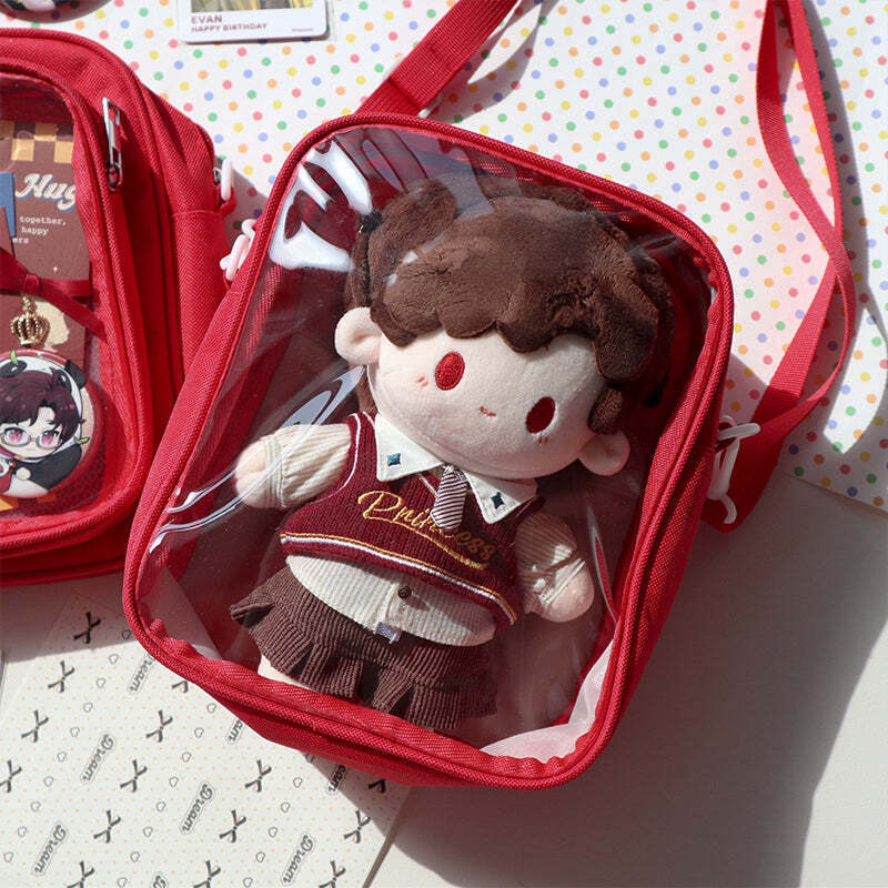 Mini Ita Crossbody Bag with Clear Window and Included Insert for Plushies and Pins Mini Ita Crossbody Bag with Clear Window and Included Insert for Plushies and Pins