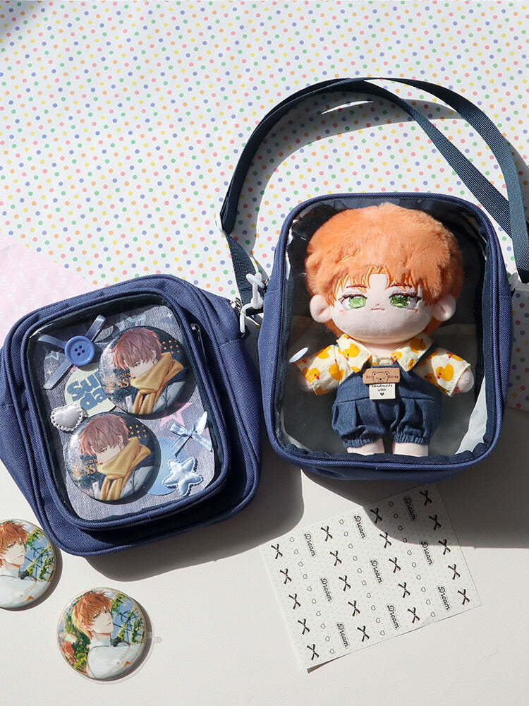 Mini Ita Crossbody Bag with Clear Window and Included Insert for Plushies and Pins Mini Ita Crossbody Bag with Clear Window and Included Insert for Plushies and Pins
