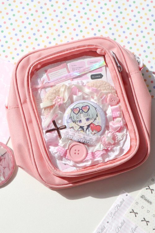 Mini Ita Crossbody Bag with Clear Window and Included Insert for Plushies and Pins