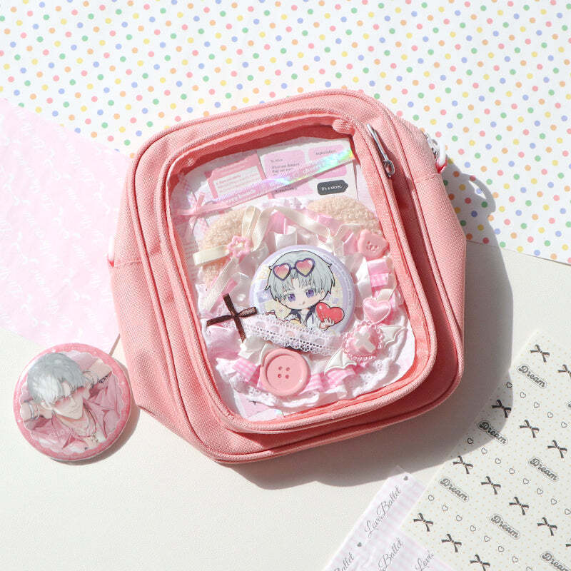 Mini Ita Crossbody Bag with Clear Window and Included Insert for Plushies and Pins Mini Ita Crossbody Bag with Clear Window and Included Insert for Plushies and Pins