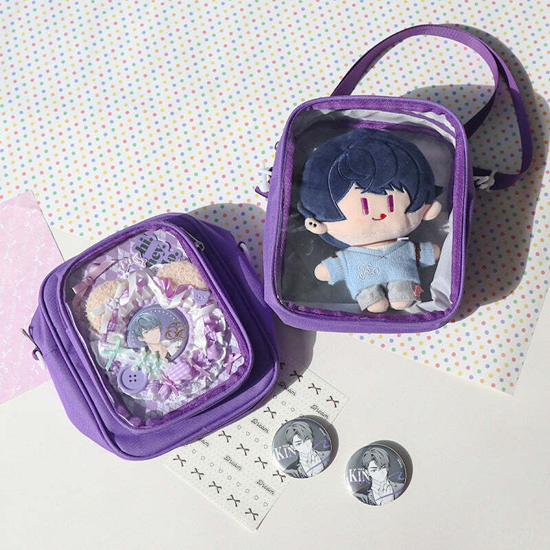 Mini Ita Crossbody Bag with Clear Window and Included Insert for Plushies and Pins Mini Ita Crossbody Bag with Clear Window and Included Insert for Plushies and Pins