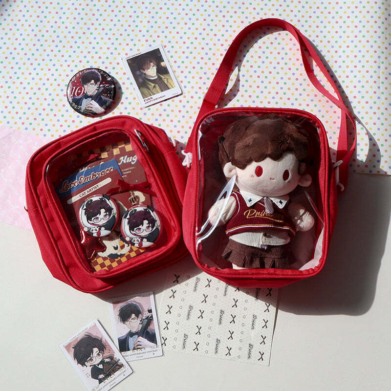 Mini Ita Crossbody Bag with Clear Window and Included Insert for Plushies and Pins Mini Ita Crossbody Bag with Clear Window and Included Insert for Plushies and Pins