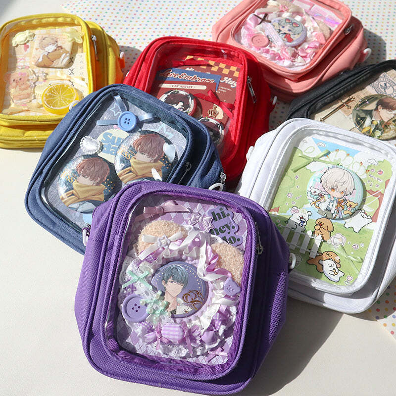Mini Ita Crossbody Bag with Clear Window and Included Insert for Plushies and Pins Mini Ita Crossbody Bag with Clear Window and Included Insert for Plushies and Pins