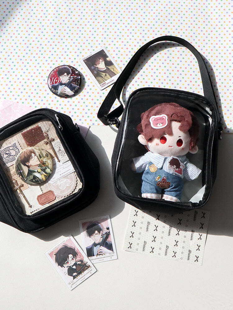 Mini Ita Crossbody Bag with Clear Window and Included Insert for Plushies and Pins Mini Ita Crossbody Bag with Clear Window and Included Insert for Plushies and Pins