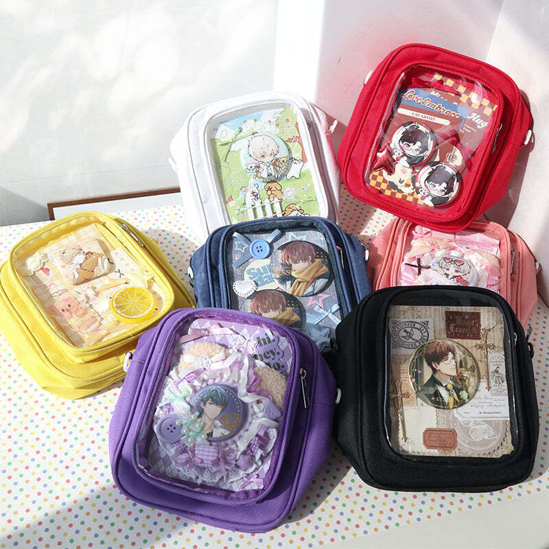 Mini Ita Crossbody Bag with Clear Window and Included Insert for Plushies and Pins Mini Ita Crossbody Bag with Clear Window and Included Insert for Plushies and Pins