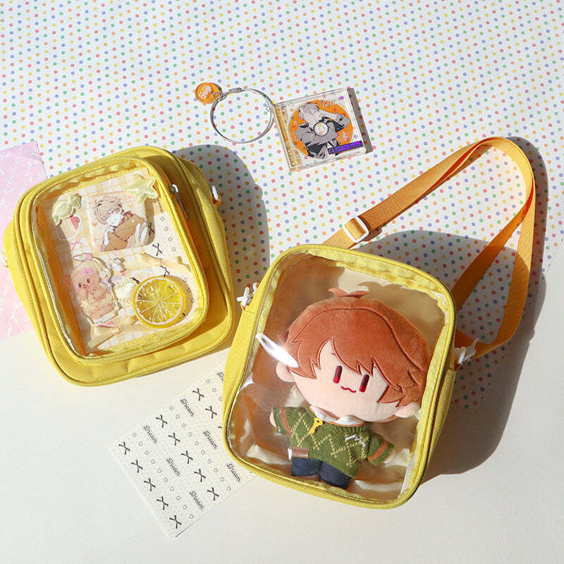 Mini Ita Crossbody Bag with Clear Window and Included Insert for Plushies and Pins Mini Ita Crossbody Bag with Clear Window and Included Insert for Plushies and Pins