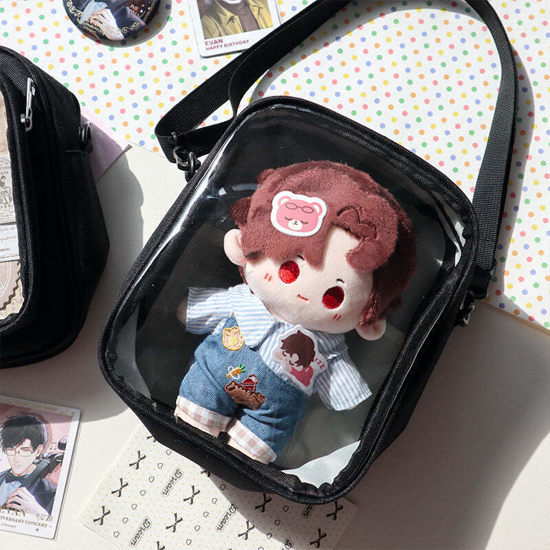 Mini Ita Crossbody Bag with Clear Window and Included Insert for Plushies and Pins Mini Ita Crossbody Bag with Clear Window and Included Insert for Plushies and Pins