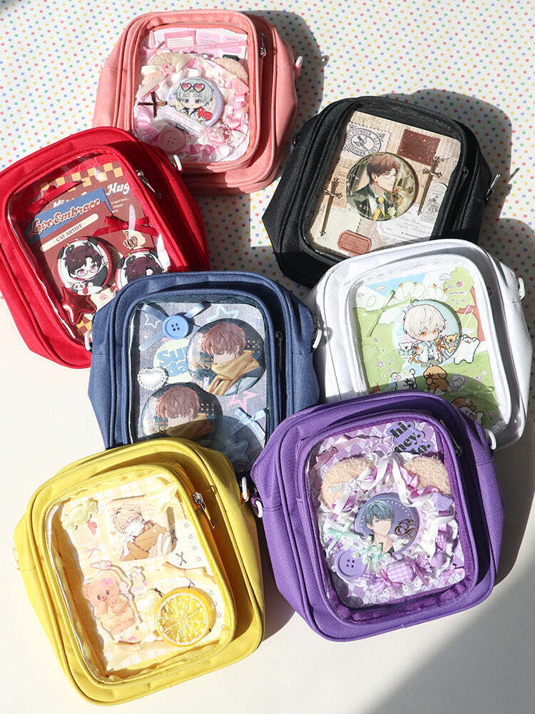 Mini Ita Crossbody Bag with Clear Window and Included Insert for Plushies and Pins Mini Ita Crossbody Bag with Clear Window and Included Insert for Plushies and Pins