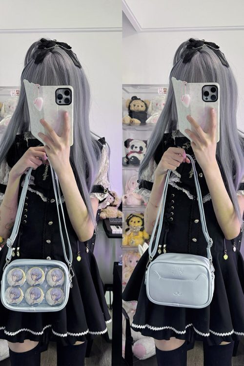 Mini Ita Crossbody Bag with Clear Window for Plushies and Pins