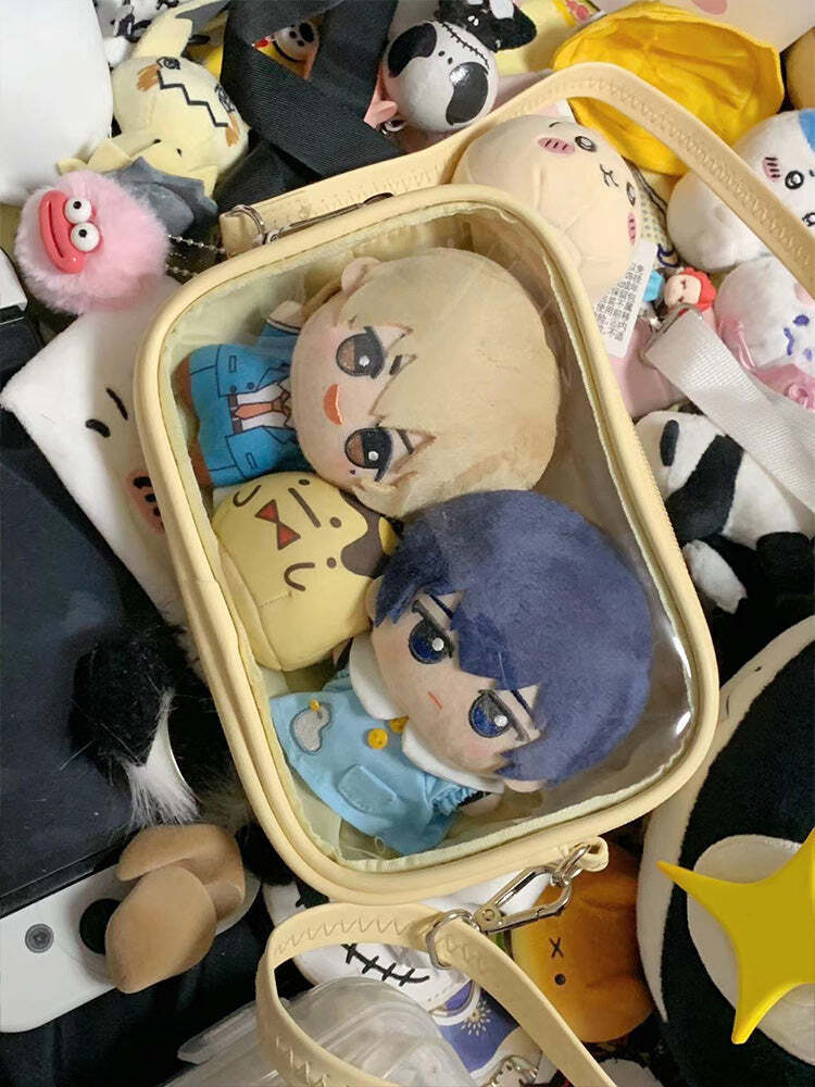 Mini Ita Crossbody Bag with Clear Window for Plushies and Pins Mini Ita Crossbody Bag with Clear Window for Plushies and Pins