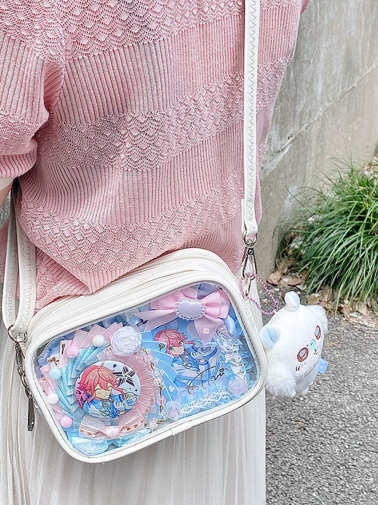 Mini Ita Crossbody Bag with Clear Window for Plushies and Pins Mini Ita Crossbody Bag with Clear Window for Plushies and Pins