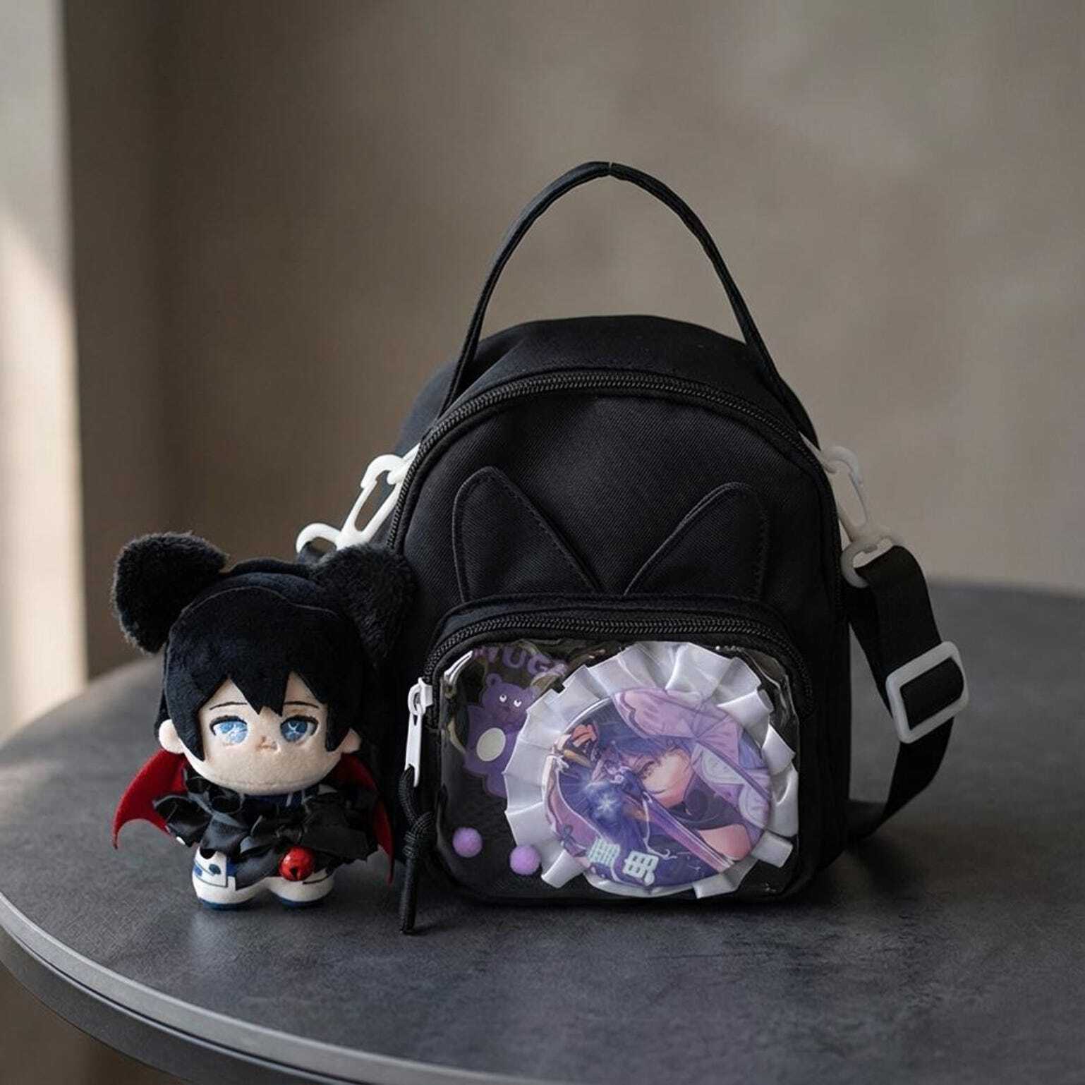 Mini Kawaii Ita Shoulder Bag with Clear Window for Plushies and Pins Mini Kawaii Ita Shoulder Bag with Clear Window for Plushies and Pins