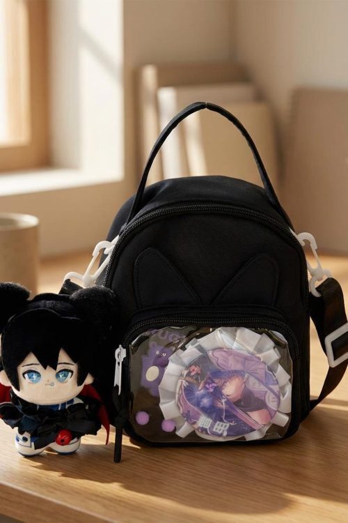 Mini Kawaii Ita Shoulder Bag with Clear Window for Plushies and Pins
