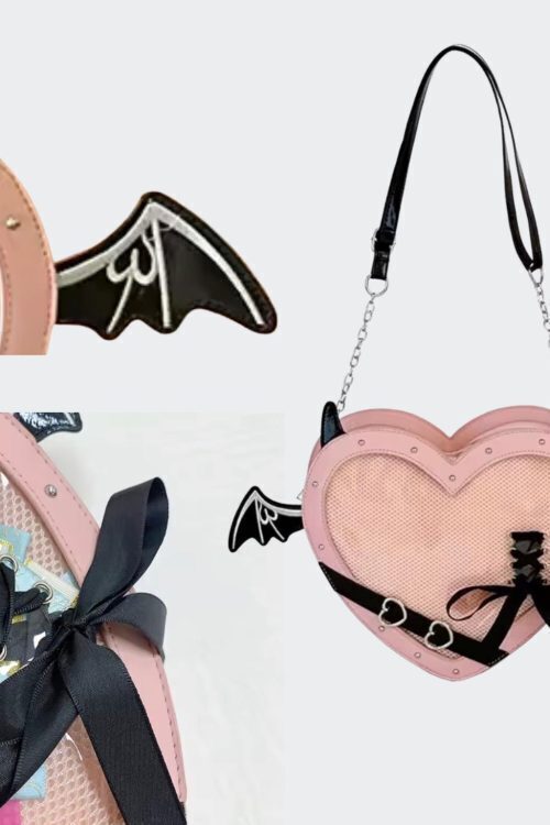 Mini Pink Heart Convertible Ita Bag for Pin Display
