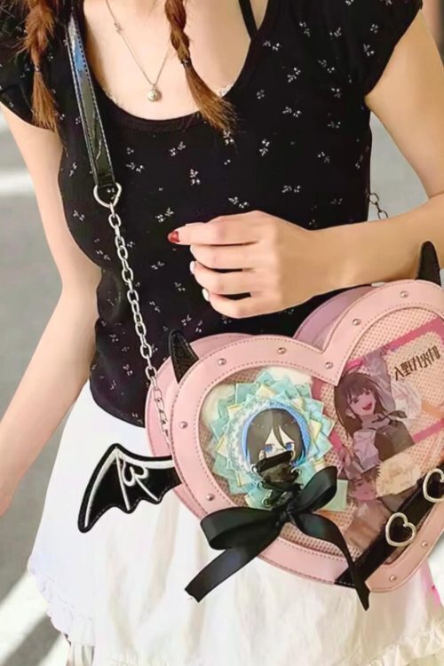 Mini Pink Heart Convertible Ita Bag for Pin Display