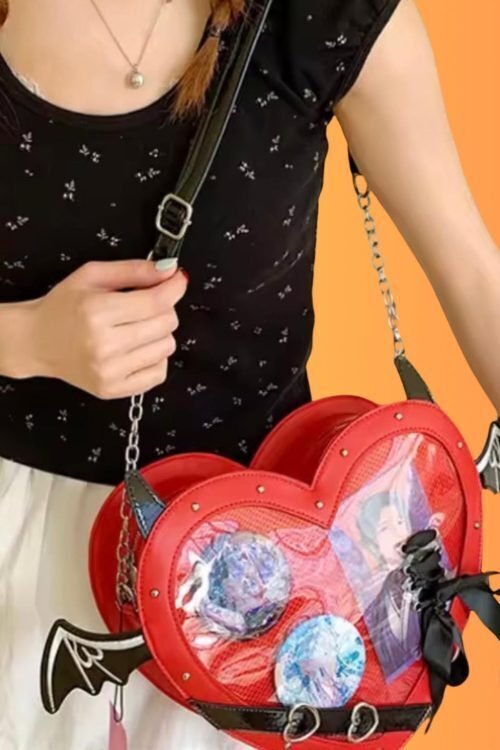 Mini Pink Heart Convertible Ita Bag for Pin Display