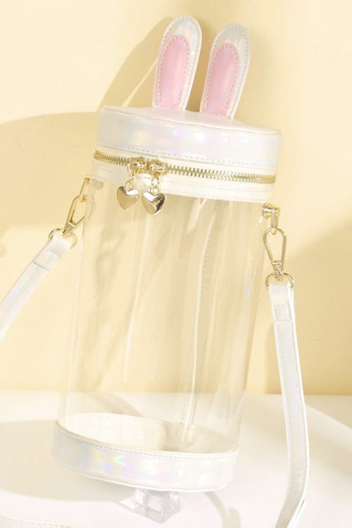 Mini White Bunny Ita Bag for Plushies and Pins