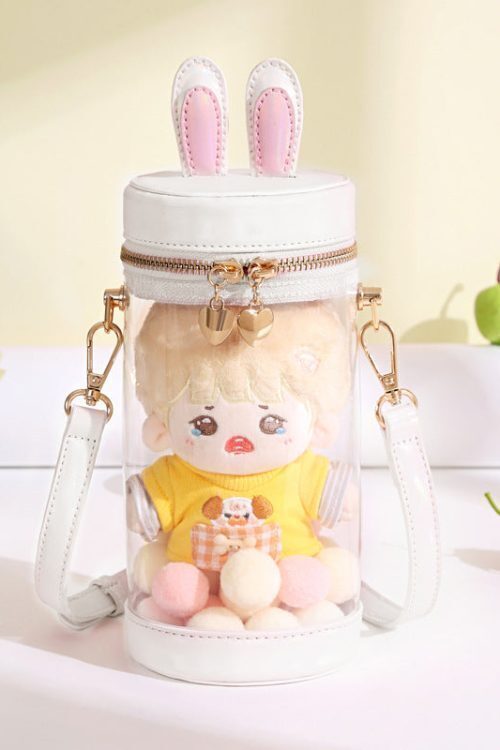 Mini White Bunny Ita Bag for Plushies and Pins