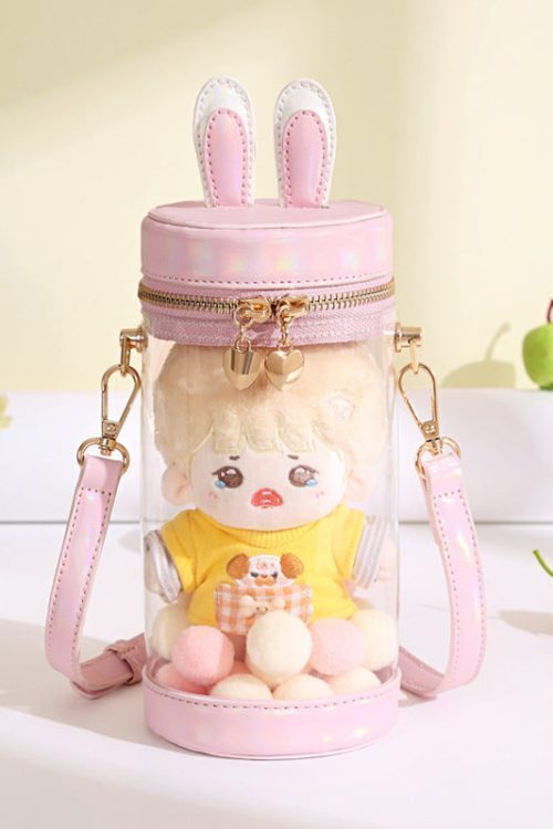 Mini White Bunny Ita Bag for Plushies and Pins