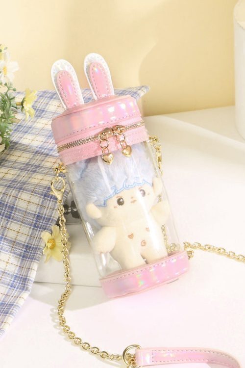 Mini White Bunny Ita Bag for Plushies and Pins