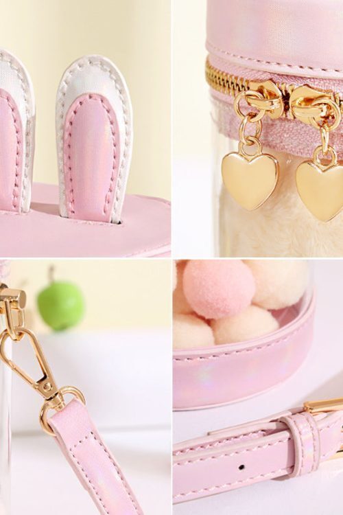 Mini White Bunny Ita Bag for Plushies and Pins