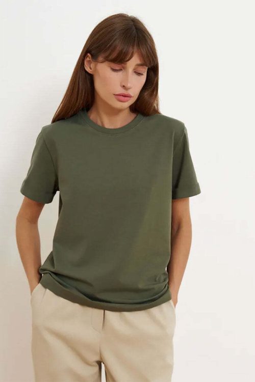 Minimalist Casual Solid Crew Neck T-shirt