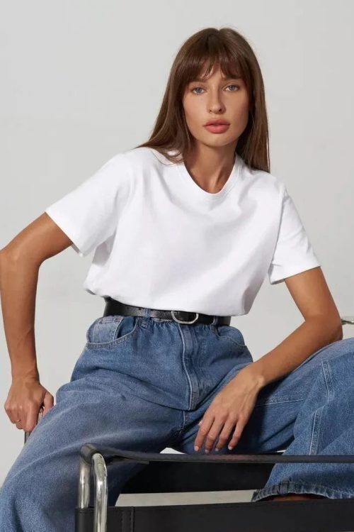 Minimalist Casual Solid Crew Neck T-shirt