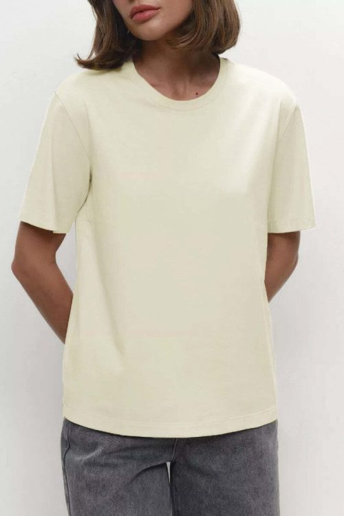 Minimalist Casual Solid Crew Neck T-shirt