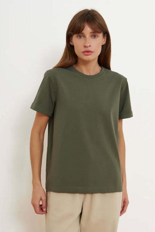 Minimalist Casual Solid Crew Neck T-shirt