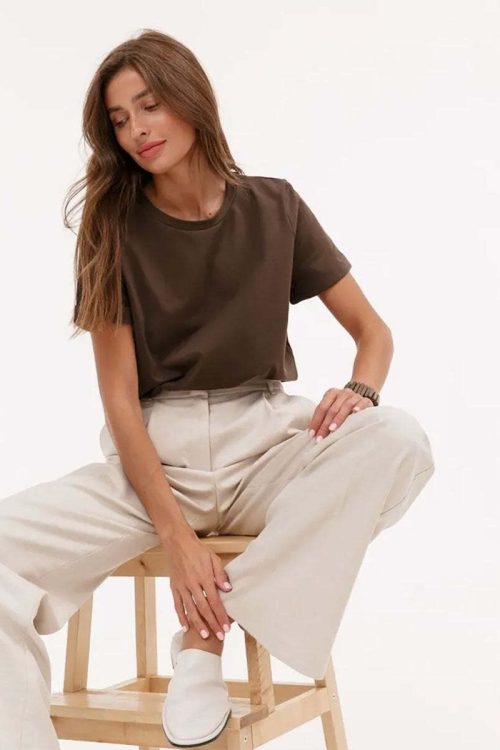 Minimalist Casual Solid Crew Neck T-shirt