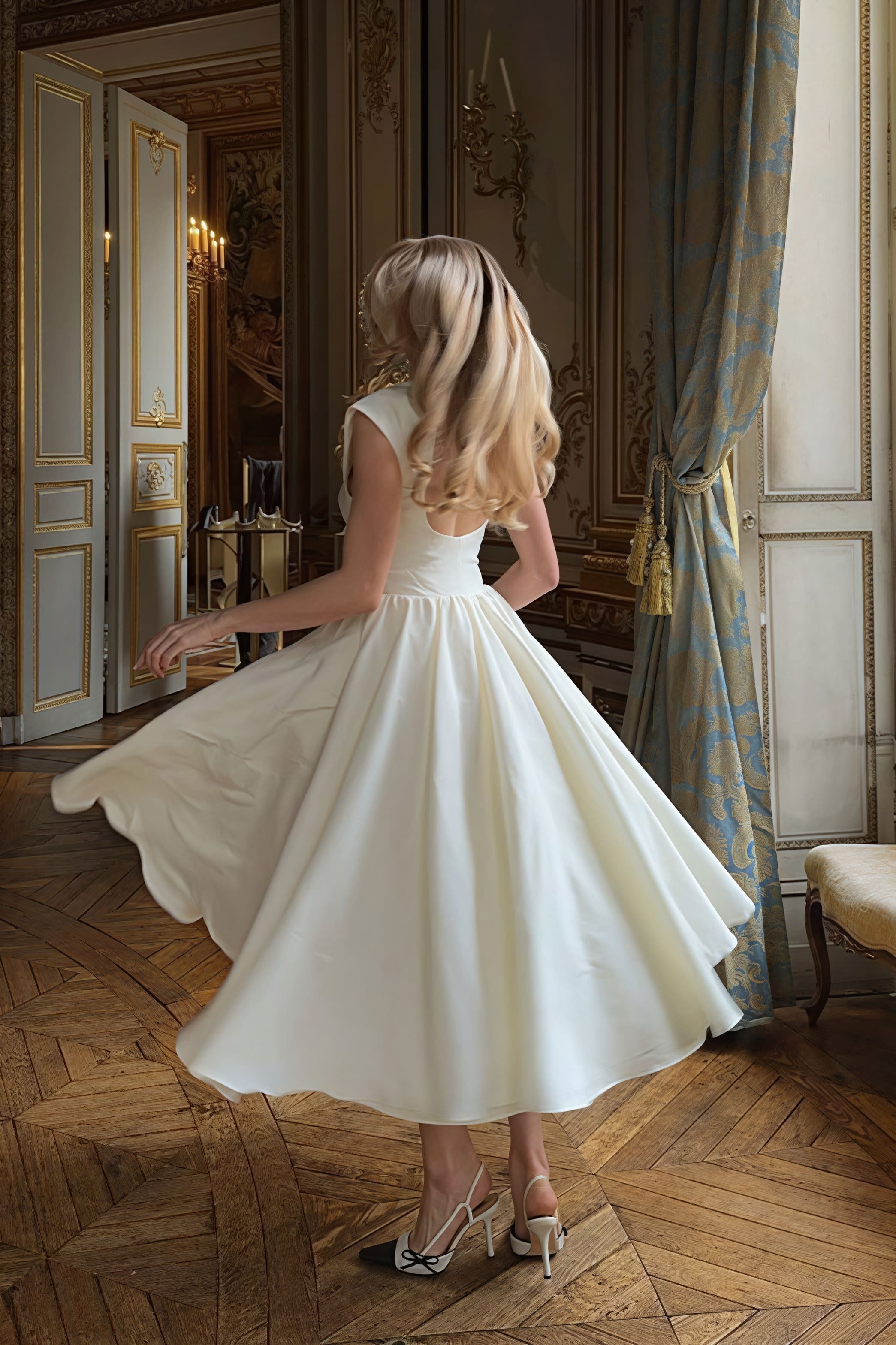 Minimalist Solid Backless Swing Midi Dress Minimalist Solid Backless Swing Midi Dress