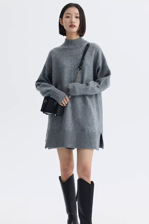 Mock Neck Knit Dress