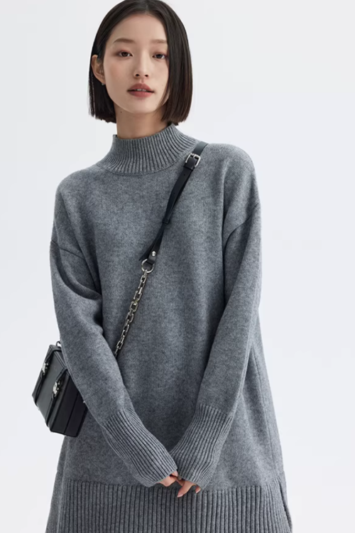 Mock Neck Knit Dress