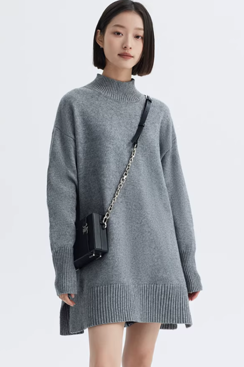 Mock Neck Knit Dress