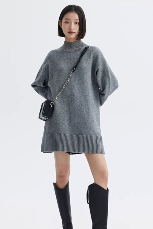 Mock Neck Knit Dress