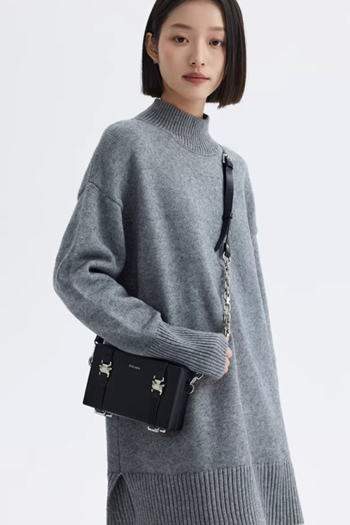 Mock Neck Knit Dress