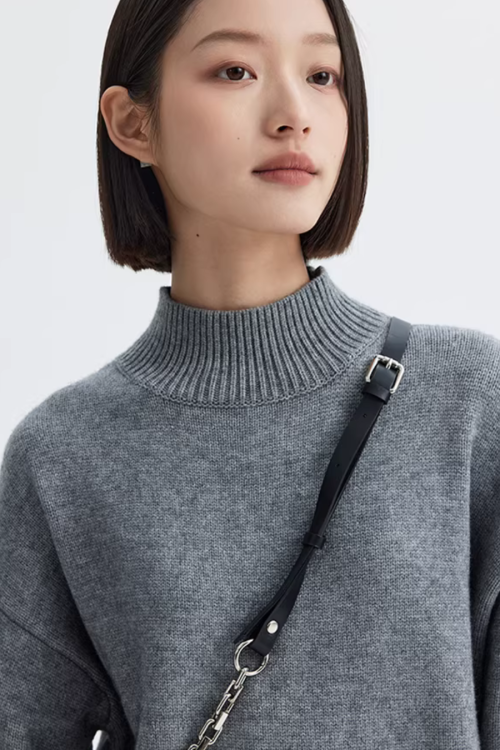 Mock Neck Knit Dress