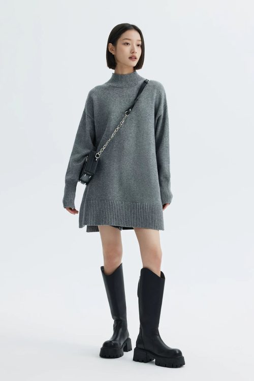 Mock Neck Knit Dress