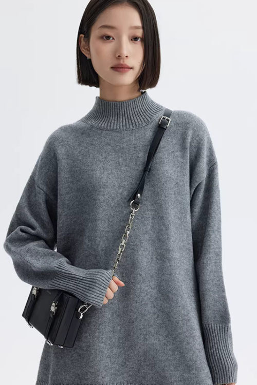 Mock Neck Knit Dress