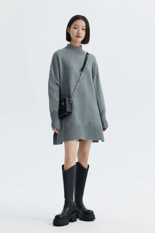 Mock Neck Knit Dress