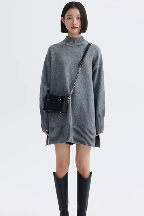 Mock Neck Knit Dress