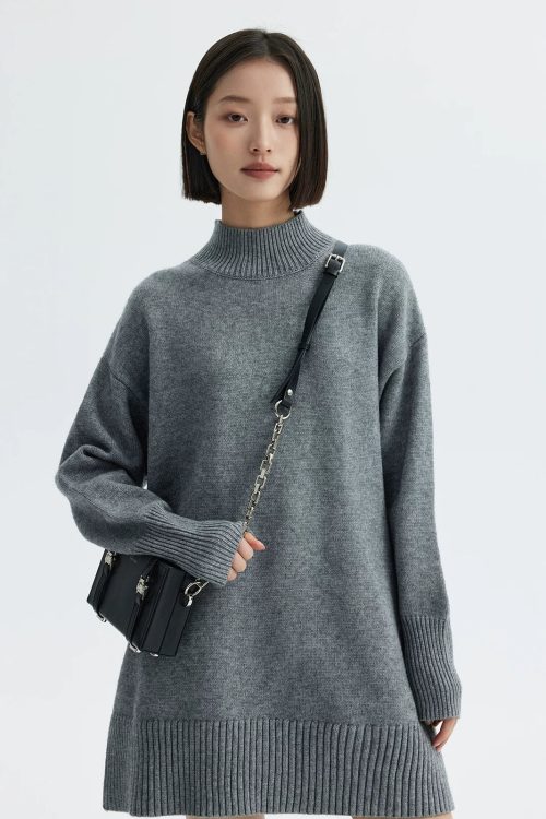 Mock Neck Knit Dress